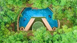 Building The Most Amazing Underground Home Villa with Surrounding Swimming Pool by Ancient skills Part1